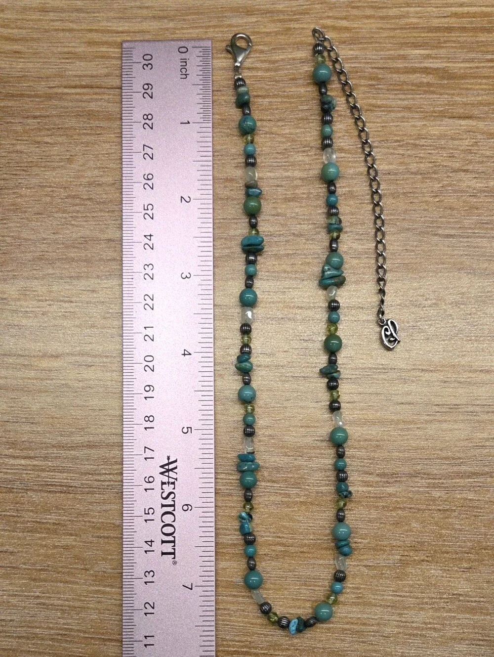 Carolyn Pollack Sterling Silver Turquoise Beaded Adjustable Necklace Relios CP